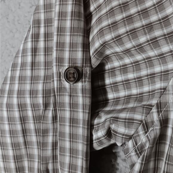 Eddie Bower Plaid Button Down Shirt Brown Tan Long Sleeve Size Medium Men's - Picture 9 of 10